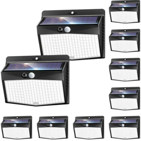 10 focos solares nipify con sensor