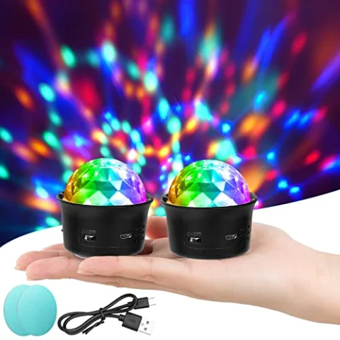 2 bolas de discoteca URAQT RGB recargables por USB