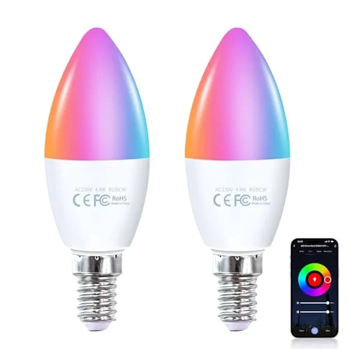 2 bombillas inteligentes FITOP E14 RGB por 12,21 € (-28 %)