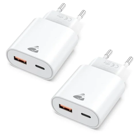 2 cargadores USB-C 20 W Aioneus