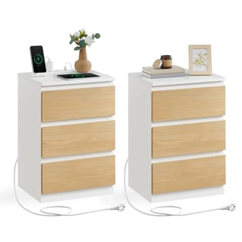 2 mesitas VASAGLE con carga USB