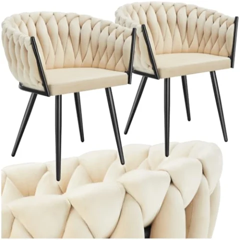 2 sillas de comedor tectake de terciopelo