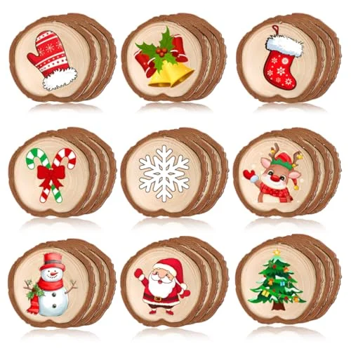 27 discos de madera GXGM de 7-8 cm por 6,39 € en Amazon
