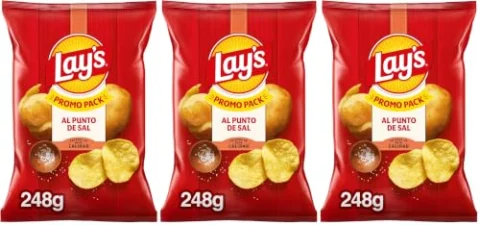 3 bolsas Lay’s al punto de sal de 248 g