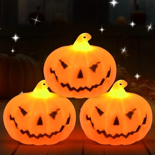 3 mini lámparas LED de calabaza Forhome por 10,99 €