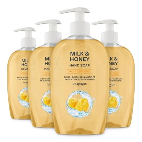 4 x 500 ml de jabón de manos con miel y leche