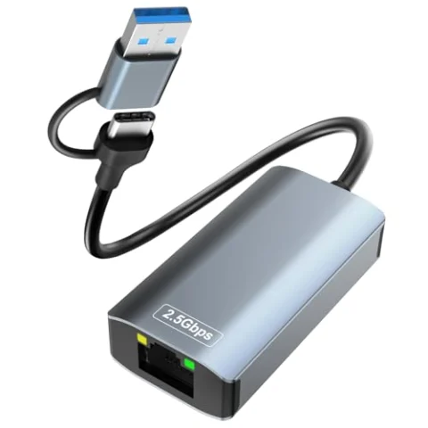 Adaptador USB-C a Ethernet 2,5 Gbps Vonxite