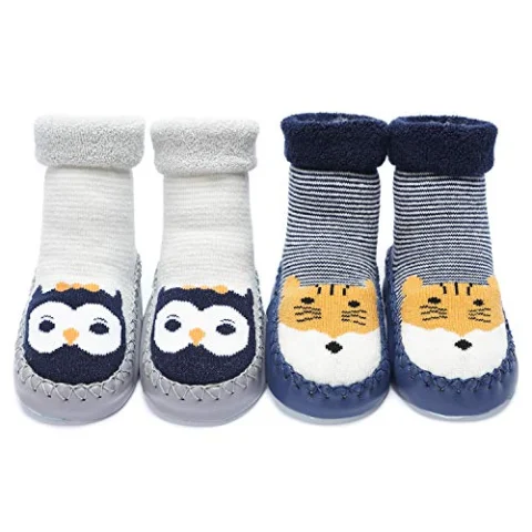 Adorel Calcetines Antideslizantes Termicos para Bebé 2 Pares Azul