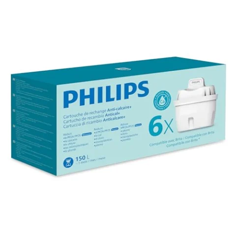 6 filtros de agua Philips Antical+