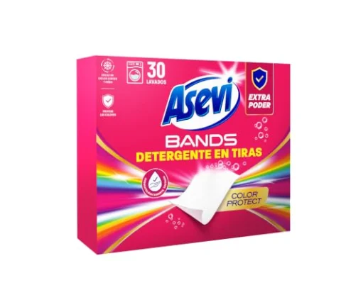 Asevi Bands detergente en tiras, 30 lavados