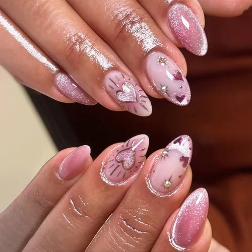 Auroriel 24 uñas postizas almendradas con francesa por 3,99 € (-43 %)