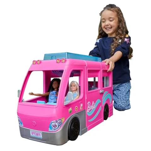 Barbie DreamCamper con tobogán y 60 accesorios