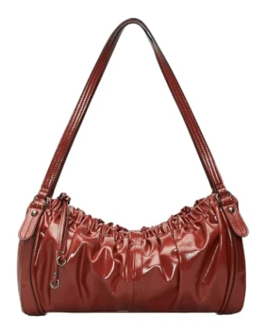 Bolso de hombro LIEBESKIND BERLIN Faye Shiny Satchel rojo