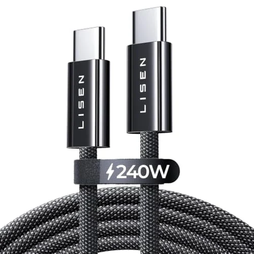 Cable USB-C a USB-C LISEN de 2 m y 240 W por 5,87 €