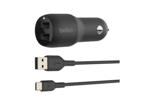 Cargador Belkin doble USB-A 24 W + cable USB-C