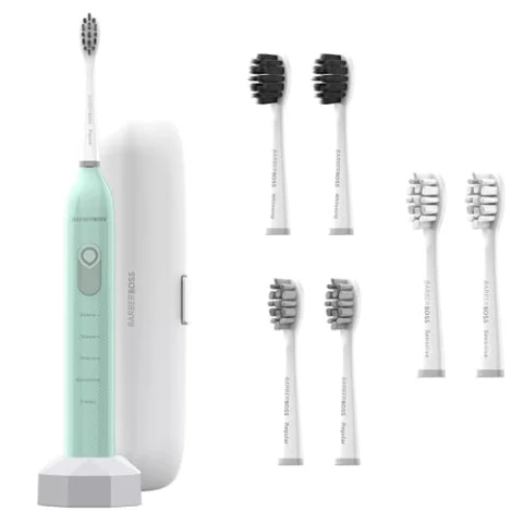 Cepillo eléctrico BarberBoss Sonic con 5 modos y 6 cabezales