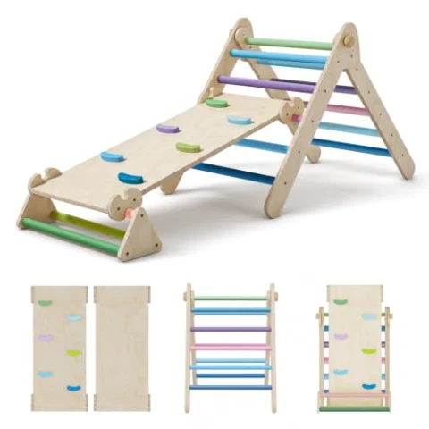 COSYLAND triángulo de escalada Montessori con tobogán
