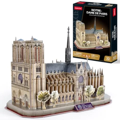 CubicFun National Geographic Puzzle 3D Notre Dame de Paris Gótica Kit
