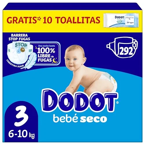 Dodot Bebé-Seco T3 (292 pañales) + toallitas por 66,99 € (-20 %)