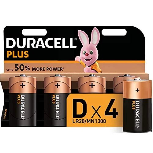 Duracell Plus D, 4 pilas alcalinas por 6,39 €