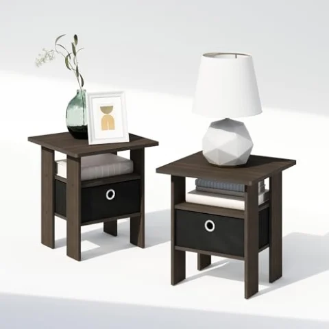 Furinno TIDUR: 2 mesitas de noche
