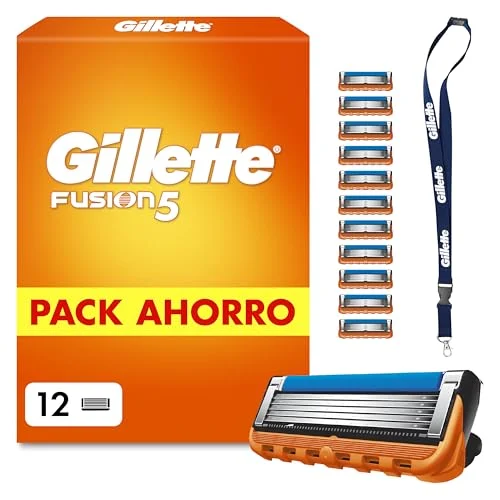 Gillette Fusion5 Pack de 12 + colgante por 34,99 € (-30 %)