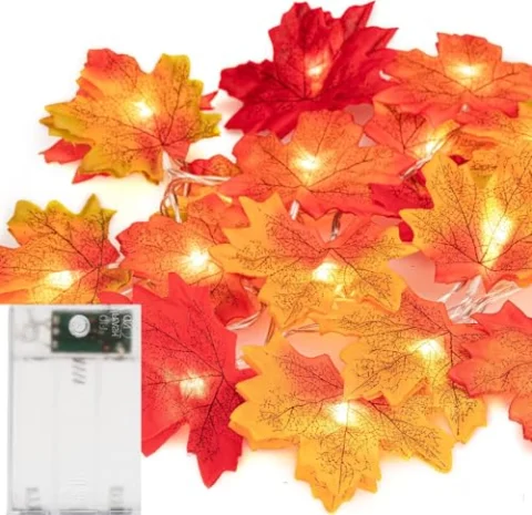 Guirnalda de luces de hoja de arce de 3 m