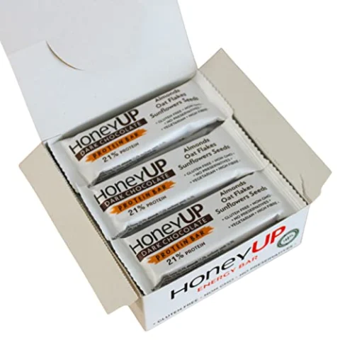 HoneyUp barritas de chocolate negro y almendras 12×40 g
