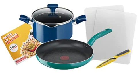 Juego de cocina Tefal Chefclub con olla, cuchillo y tablas