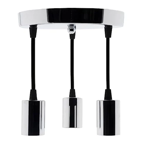 Kit colgante triple decorativo de metal cromado