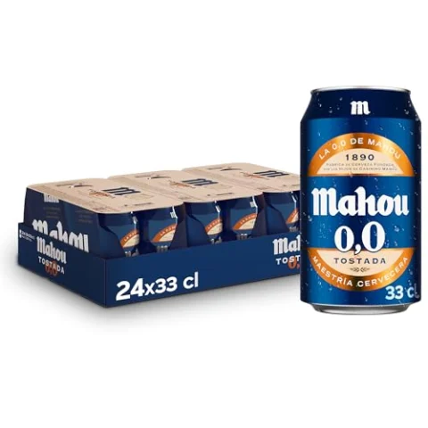 Mahou 0,0 Tostada, pack de 24 latas