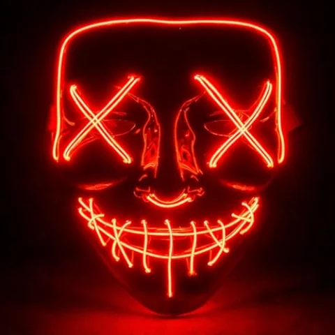 Máscara de terror LED rojo