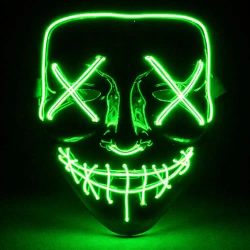Máscara LED verde estilo Purge por 7,99 € (27 % de descuento)