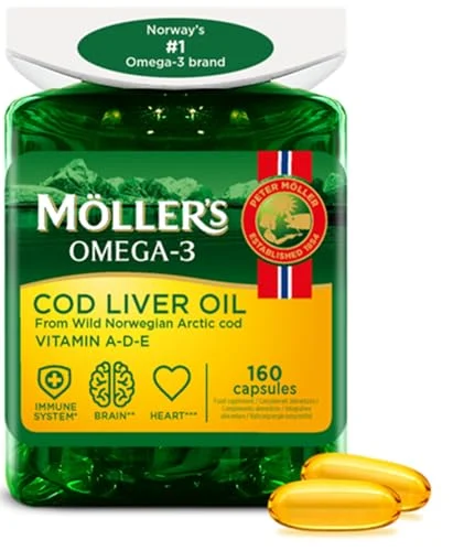 Möller’s cápsulas de aceite de hígado de bacalao: 160 uds por 14,16 €