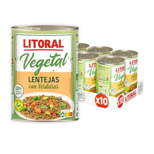 Pack 10 Litoral Lentejas con Verduras por 21,50 € en Amazon