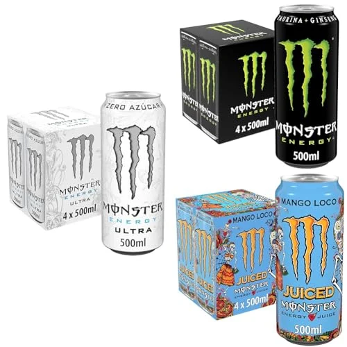Pack 12 Monster Energy por 16,52 €: 3 sabores y 18 % de descuento