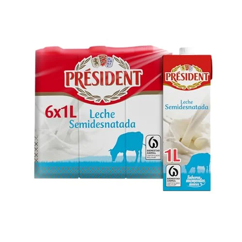 Pack 6 briks de leche Président semidesnatada por 5,52 € (-3 %)