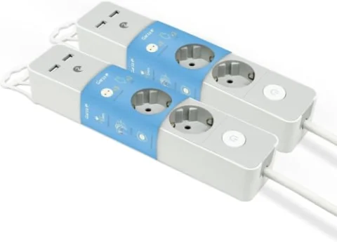 Pack de 2 regletas Garza con 3 enchufes y 2 USB