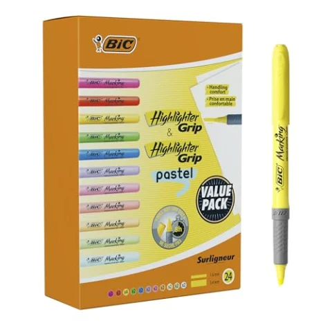 Pack de 24 subrayadores BIC Highlighter Grip