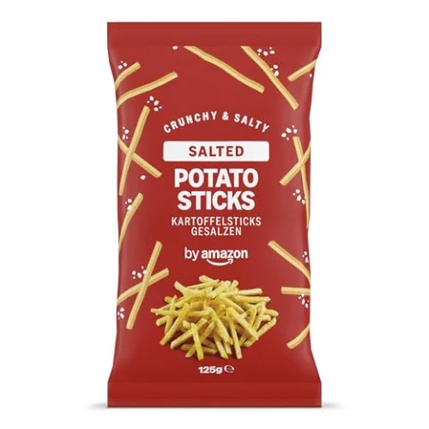 Palitos de patata con sal by Amazon 125 g por solo 0,90 € (-10 %)