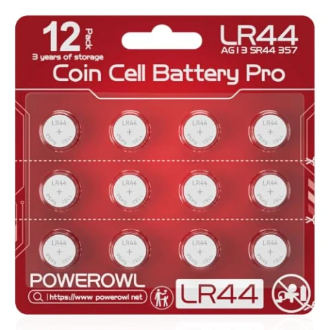 POWEROWL 12 pilas botón LR44 alcalinas