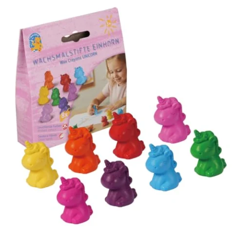 PUSTEFIX Malefix: 8 lápices de cera con forma de unicornio