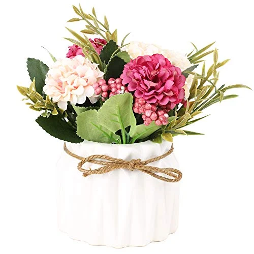 Ramo de hortensias artificiales SUPNIU con jarrón por 9,26 €