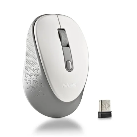 Ratón inalámbrico silencioso NGS Dew White