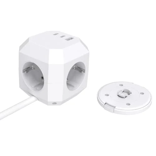 Regleta cubo UCOMEN 7 en 1 con USB-A/C 20 W por 14,39 €
