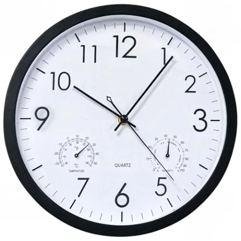 Reloj de pared Chedin de 30 cm con termómetro