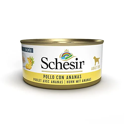 Schesir comida húmeda para perros con pollo y piña: 18 latas por 23,92 €
