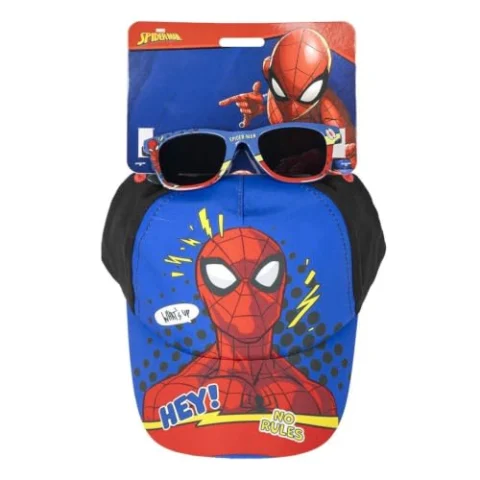 Set gorra y gafas de Spiderman para niños