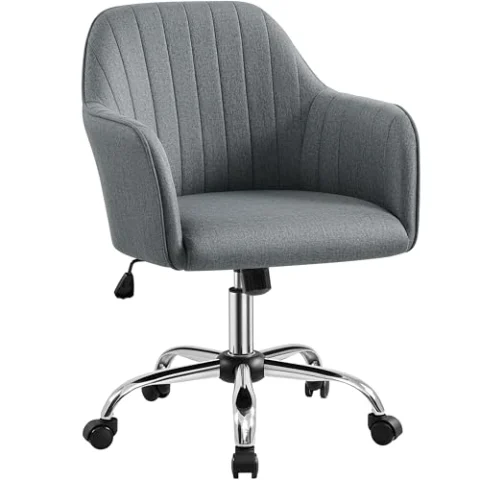 Silla de oficina Yaheetech en lino gris oscuro