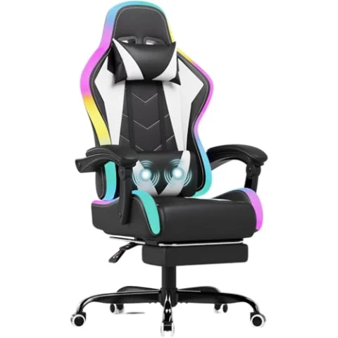 Silla gaming JUMMICO con LED y masaje